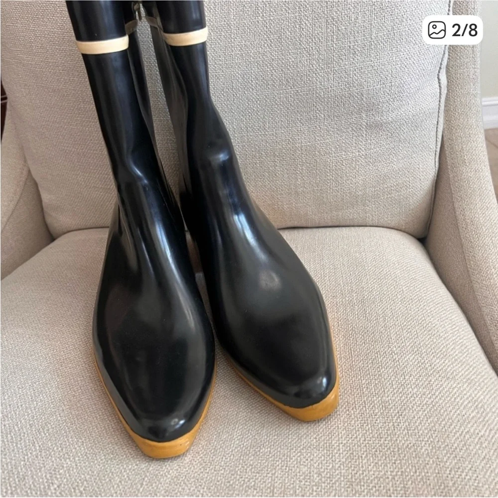 DV by Dolce Vita Black and Tan Rain Boots - Picture 2 of 8